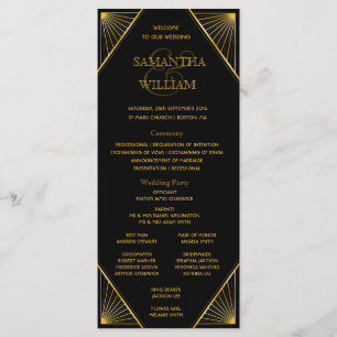 Gatsby Art Deco Wedding Timeline Programme