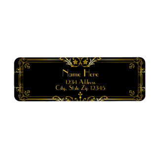 Gatsby Black and Gold Address Label
