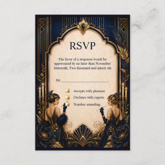 Gatsby flapper girls roaring twenties rsvp enclosure card