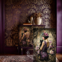 Gatsby Flapper Lady Cat Vintage Decoupage Print