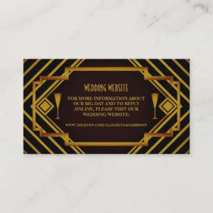 Gatsby Gold 2020's Wedding Website Enclosure Card