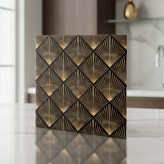 Gatsby Gold Art Deco Fan Pattern ID1188 Tile (Creator Uploaded)