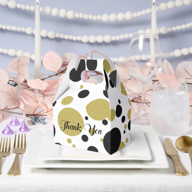 Gatsby Gold Polka-Dot Wedding Party Favour Boxes (Wedding)