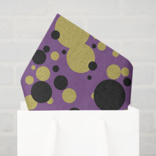 Gatsby Gold Purple Sparkle Polka Dot Tissue Paper