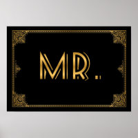 Gatsby inspired wedding sign MR.