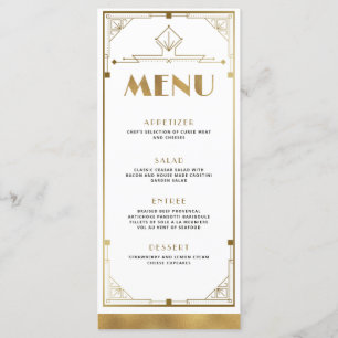 Gatsby Roaring 20s Art Deco Menu Card