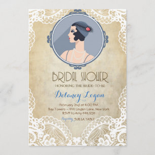 Gatsby Vintage Bridal Shower Invitation