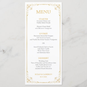 Gatsby Vintage Dinner Menu Editable Colour