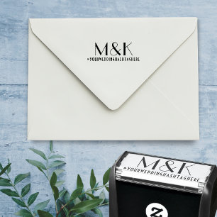 Gatsby Wedding Hashtag Deco Font 1920s Style Self-inking Stamp