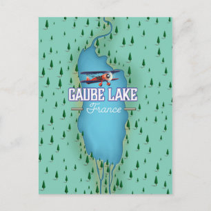 Gaube Lake France vintage travel poster Postcard