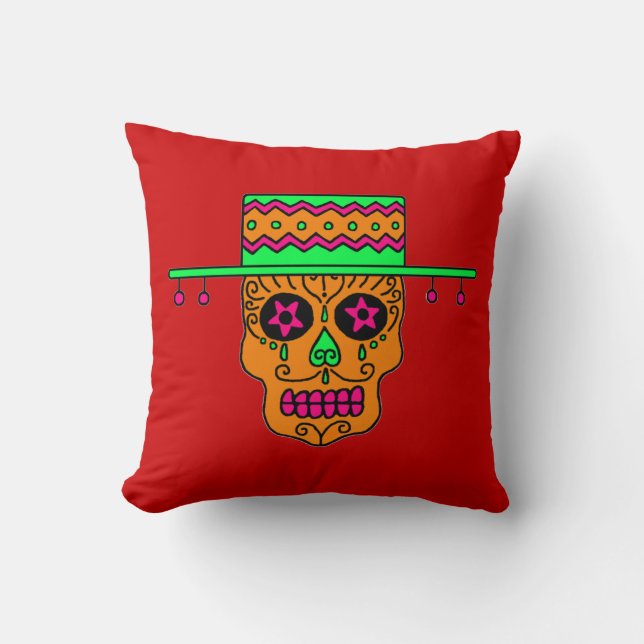 Gaucho Sugar Skull Cushion (Front)