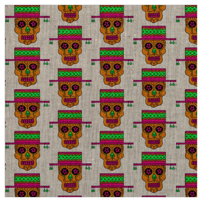 Gaucho Sugar Skull Fabric (Swatch)
