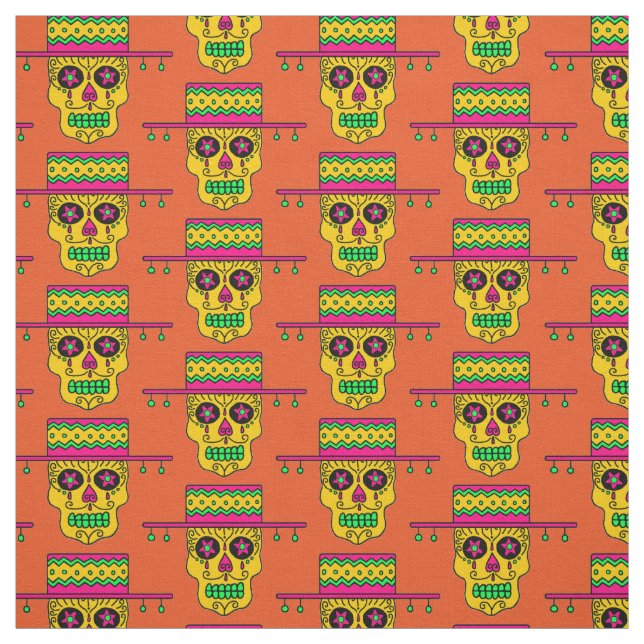 Gaucho Sugar Skull Fabric (Swatch)