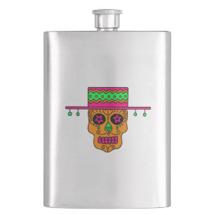 Gaucho Sugar Skull Hip Flask