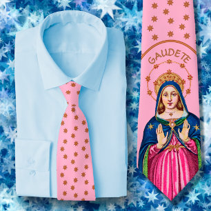 Gaudete! (English: Rejoice) Upper Torso BVM Advent Tie