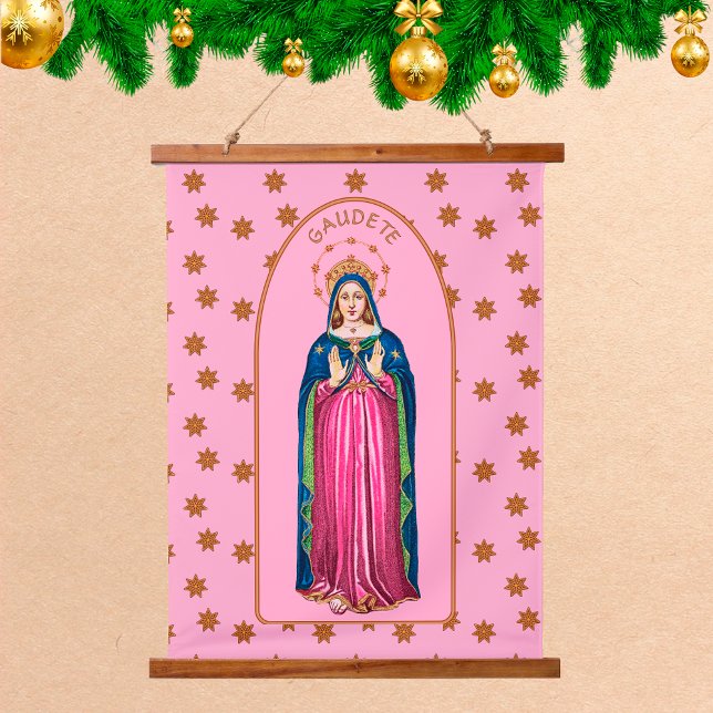 Gaudete! (Rejoice!) with Standing BVM Advent Hanging Tapestry (Creator Uploaded)
