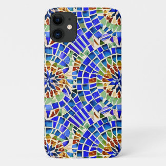 Gaudi Inspired Blue Round Shapes Mosaic Pattern Case-Mate iPhone Case