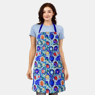 Gaudi Inspired Multicolor Mosaic Pattern Apron