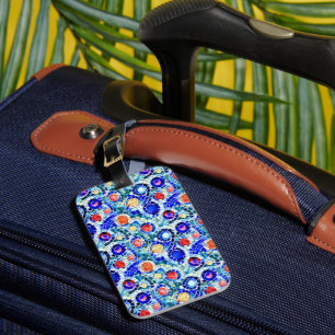 Gaudi Inspired Multicolor Mosaic Pattern Luggage Tag
