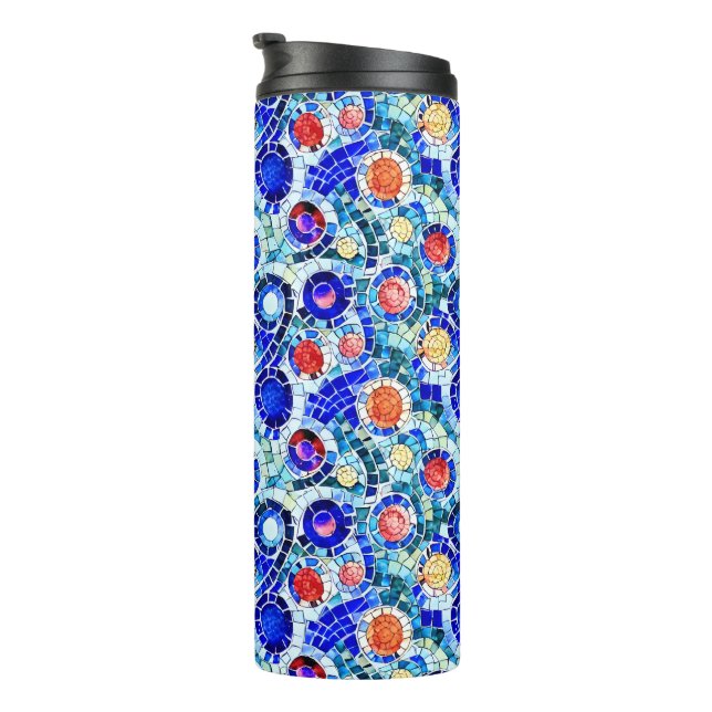 Gaudi Inspired Multicolor Mosaic Pattern Thermal T Thermal Tumbler (Rotated Right)