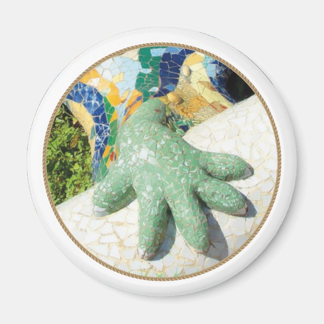 Gaudi Lizard Hand Tiles Magnet (Front)