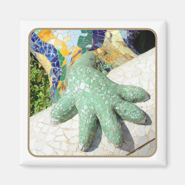 Gaudi Lizard Hand Tiles Magnet (Front)