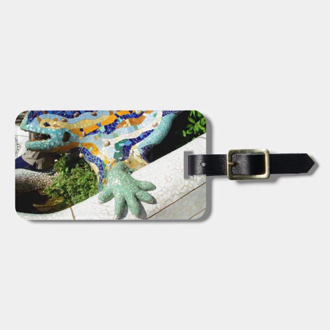 Gaudi Lizard Mosaics Luggage Tag (Front Horizontal)