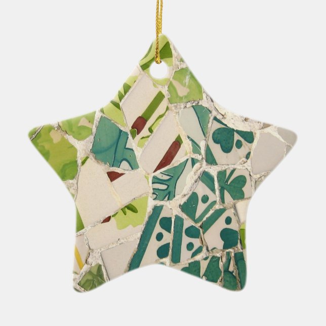 Gaudi Mosaic Star Ornament (Front)