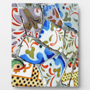 Gaudi's Park Guell Mosaic Tiles Plaque