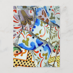 Gaudi's Park Guell Mosaic Tiles Postcard