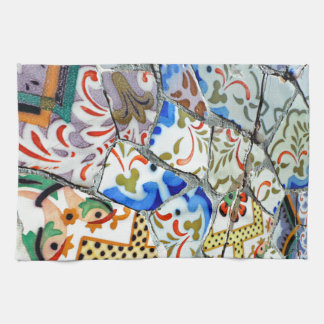 Gaudi's Park Guell Mosaic Tiles Tea Towel