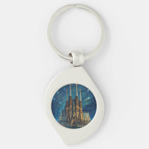 Gaudi's Starry Dream   Barcelona Sagrada Familia Key Ring