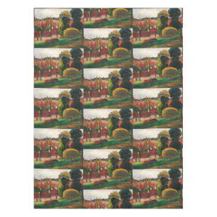Gauguin A Farm in Brittany Vintage Landscape Art Tablecloth