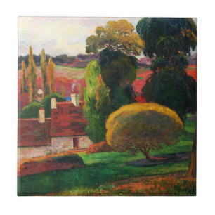 Gauguin A Farm in Brittany Vintage Landscape Art Tile