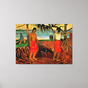 Gauguin - Beneath the Pandanus Tree Canvas Print