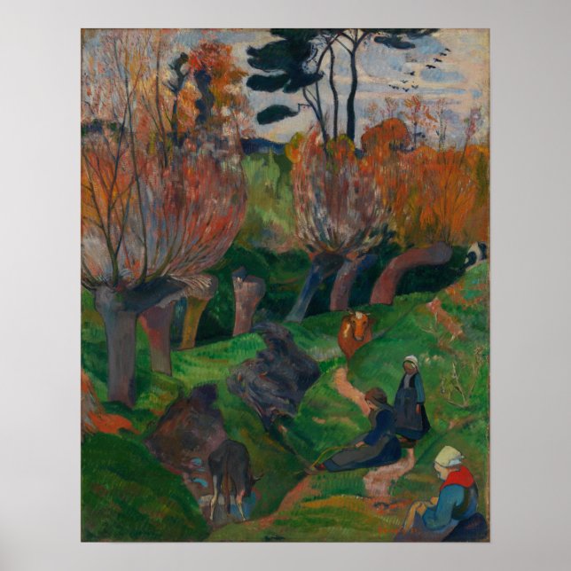 Gauguin - Brittany, Women And Cows 1889 Poster (Front)