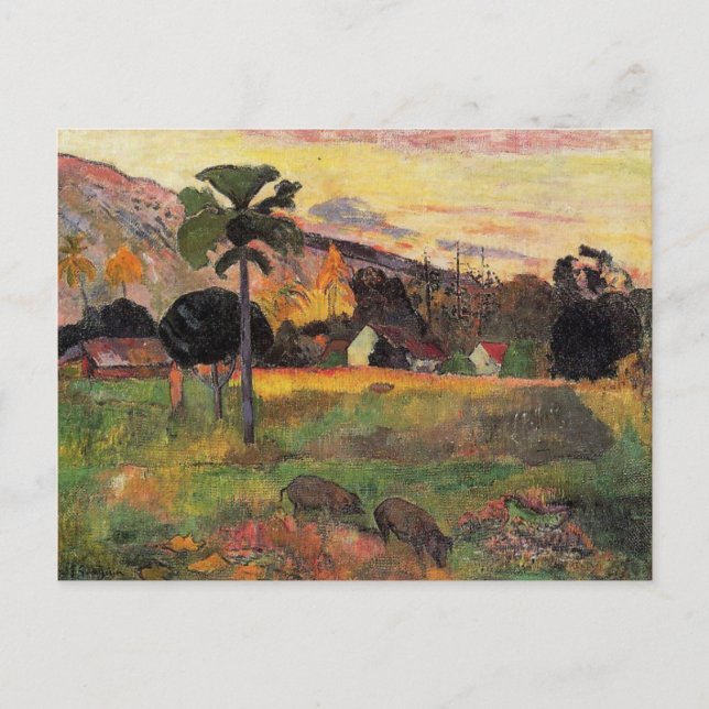 Gauguin - Come Here, Impressionism painting Postcard (Front)