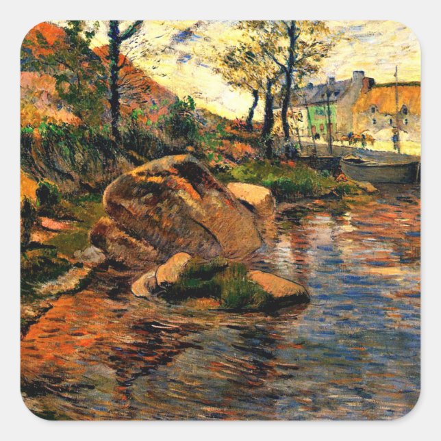 Gauguin - Cove Opposite Pont-Aven Harbour, Square Sticker (Front)