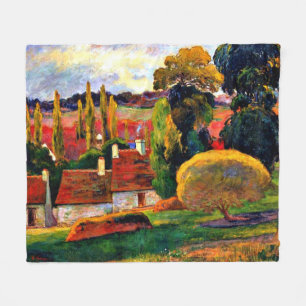 Gauguin: Farm in Brittany, famous painting Fleece Blanket
