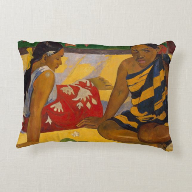 Gauguin French Polynesia Tahiti Women Painting Decorative Cushion (Back)