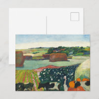 Gauguin Haystacks in Brittany Vintage Art Poster
