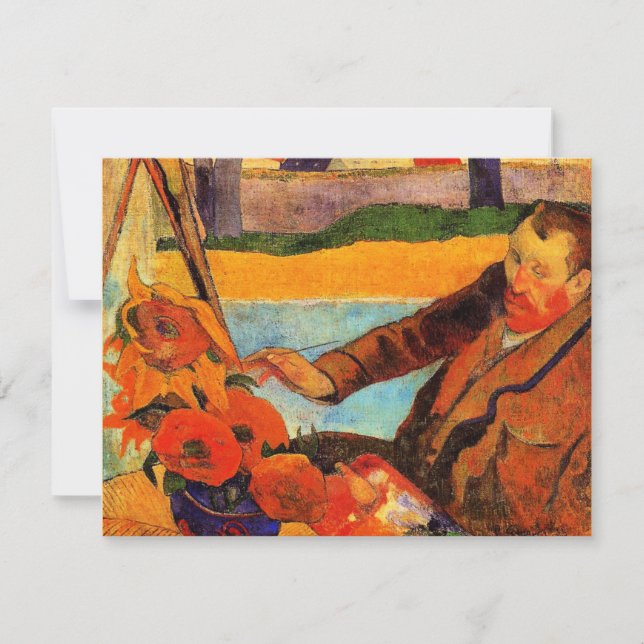 Gauguin painting, Van Gogh Painting Sunflowers, Card (Front)