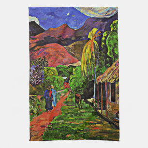 Gauguin - Road in Tahiti, 1891 Tea Towel