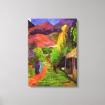 Gauguin Road in Tahiti Canvas Wrap<br><div class="desc">Paul Gauguin Road in Tahiti canvas wrap. Oil painting on canvas from 1891. Gauguin is an artist renowned for his paintings of Tahiti. Road in Tahiti is fine example of the artist’s vibrant vision of the tropical island. Two women walk down a red dirt road as a horse grazes on...</div>