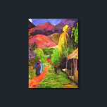 Gauguin Road in Tahiti Canvas Wrap<br><div class="desc">Paul Gauguin Road in Tahiti canvas wrap. Oil painting on canvas from 1891. Gauguin is an artist renowned for his paintings of Tahiti. Road in Tahiti is fine example of the artist’s vibrant vision of the tropical island. Two women walk down a red dirt road as a horse grazes on...</div>