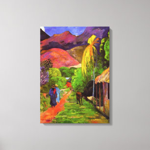 Gauguin Road in Tahiti Canvas Wrap Print