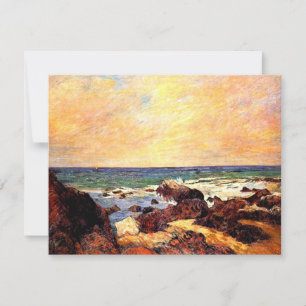Gauguin - Rocks and Sea, 1886, painting, Card