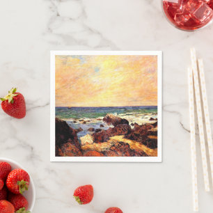 Gauguin - Rocks and Sea, 1886, painting Napkin