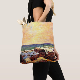 Gauguin - Rocks and Sea, 1886, painting Tote Bag