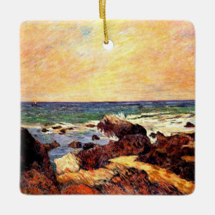 Gauguin - Rocks and Sea, Ceramic Ornament